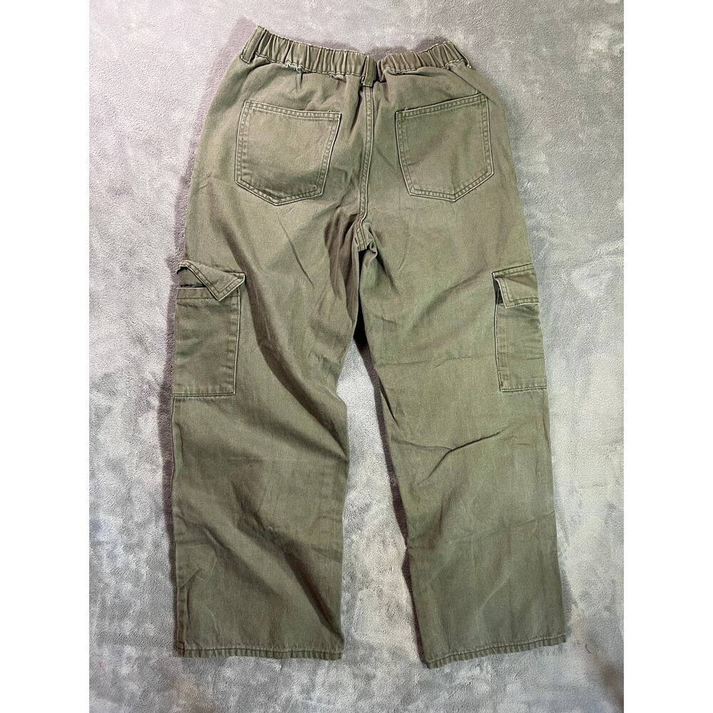 Forever 21 olive green cargo jogger pants flexible high-rise waistband womens M - Picture 3 of 9